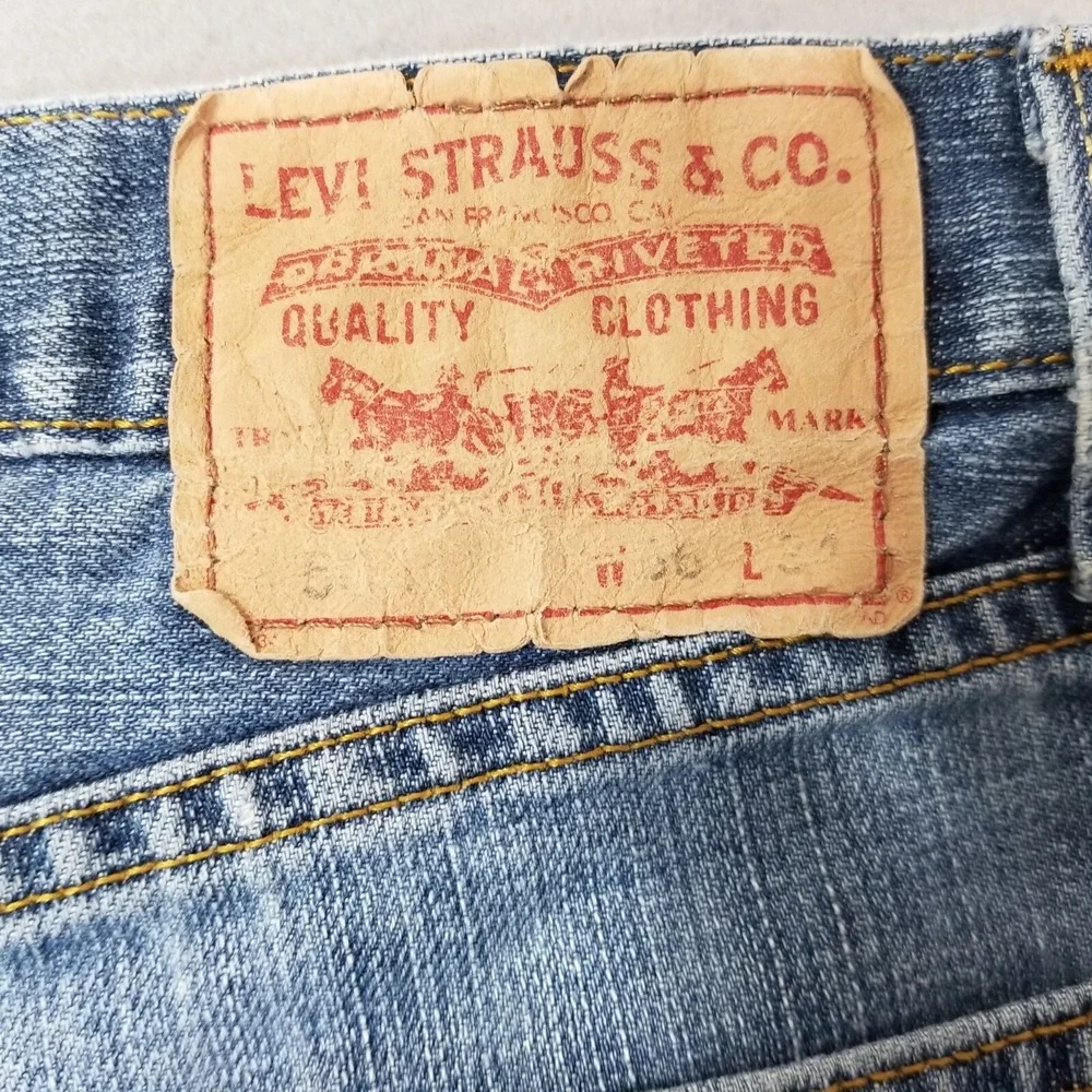 Levi's 505 jeans men's 36x34 regular‎ fit straight blue denim pants retro USA